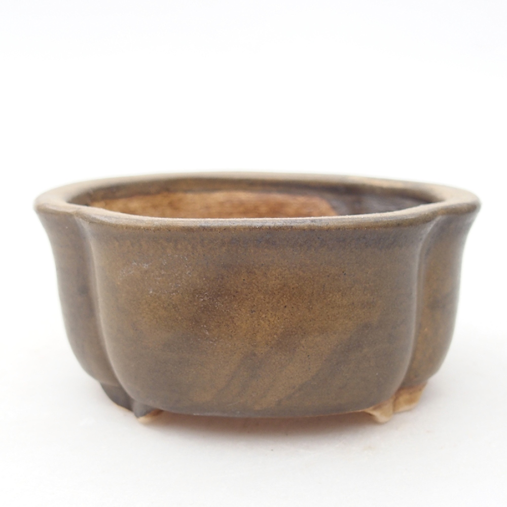 Ceramiczna miska do bonsai 8 x 7,5 x 3,5 cm, kolor brązowy