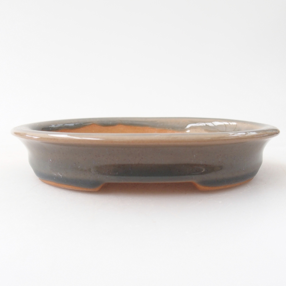 Ceramiczna miska do bonsai 12,5 x 10,5 x 2 cm, szara