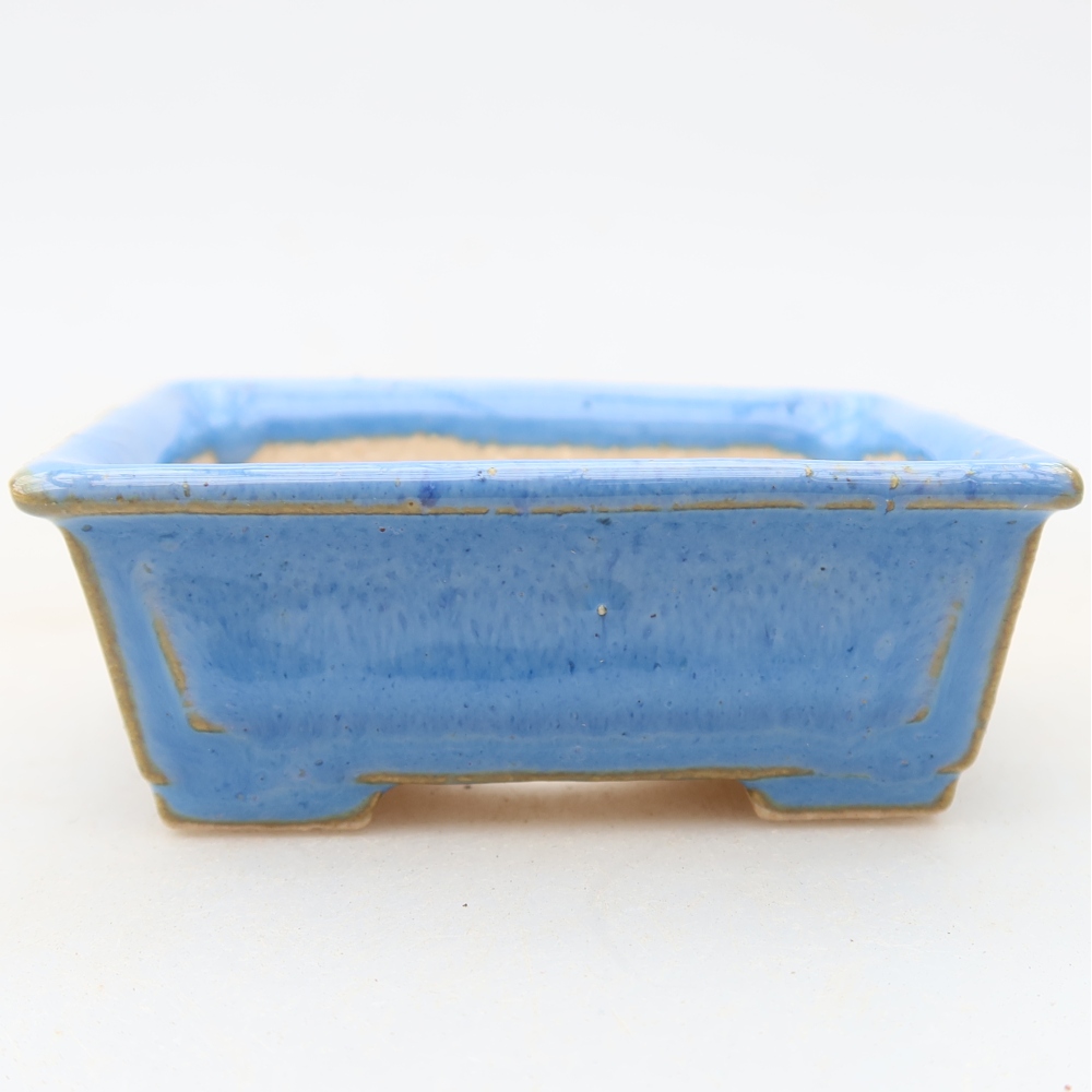 Ceramiczna miseczka do bonsai 6,5 x 6,5 x 2,5 cm, kolor niebieski