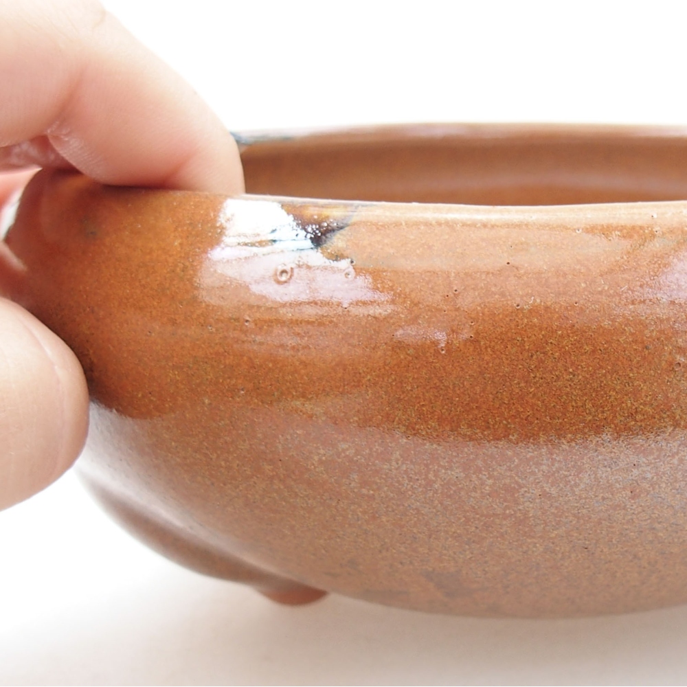 Ceramiczna miska bonsai 14 x 14 x 7 cm, kolor brązowy