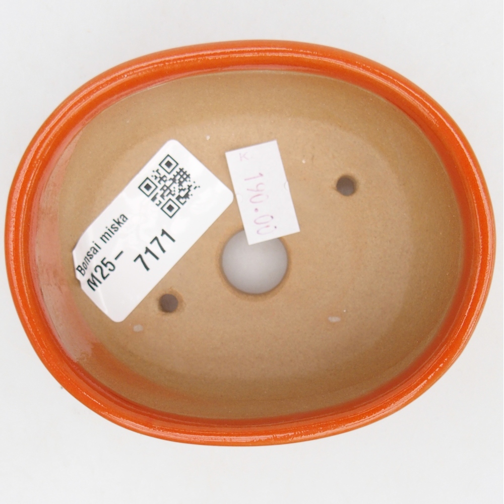 Ceramiczna miska na bonsai 9,5 x 7,5 x 3,5 cm, pomarańczowa