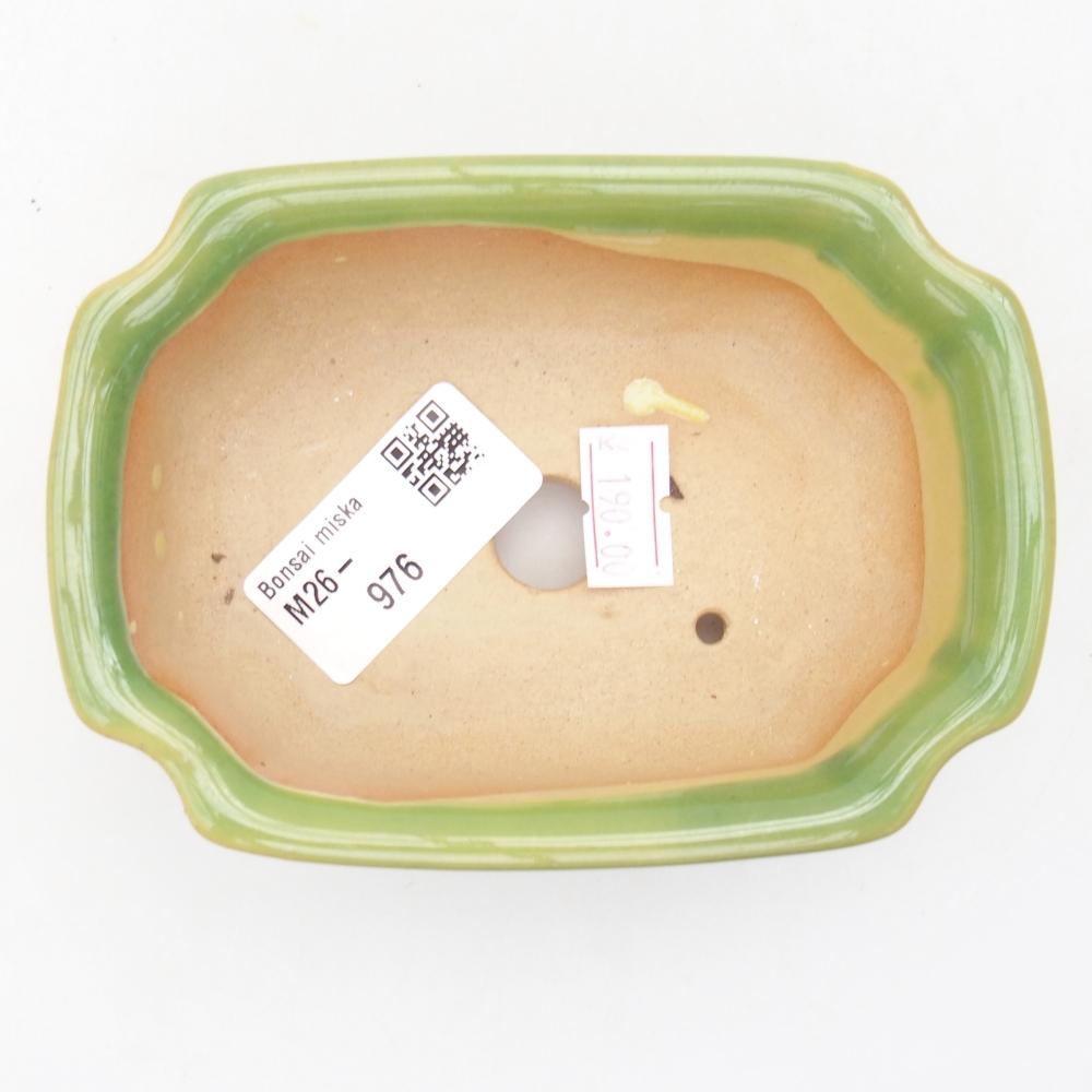Ceramiczna miska do bonsai 11,5 x 8,5 x 4 cm, zielona