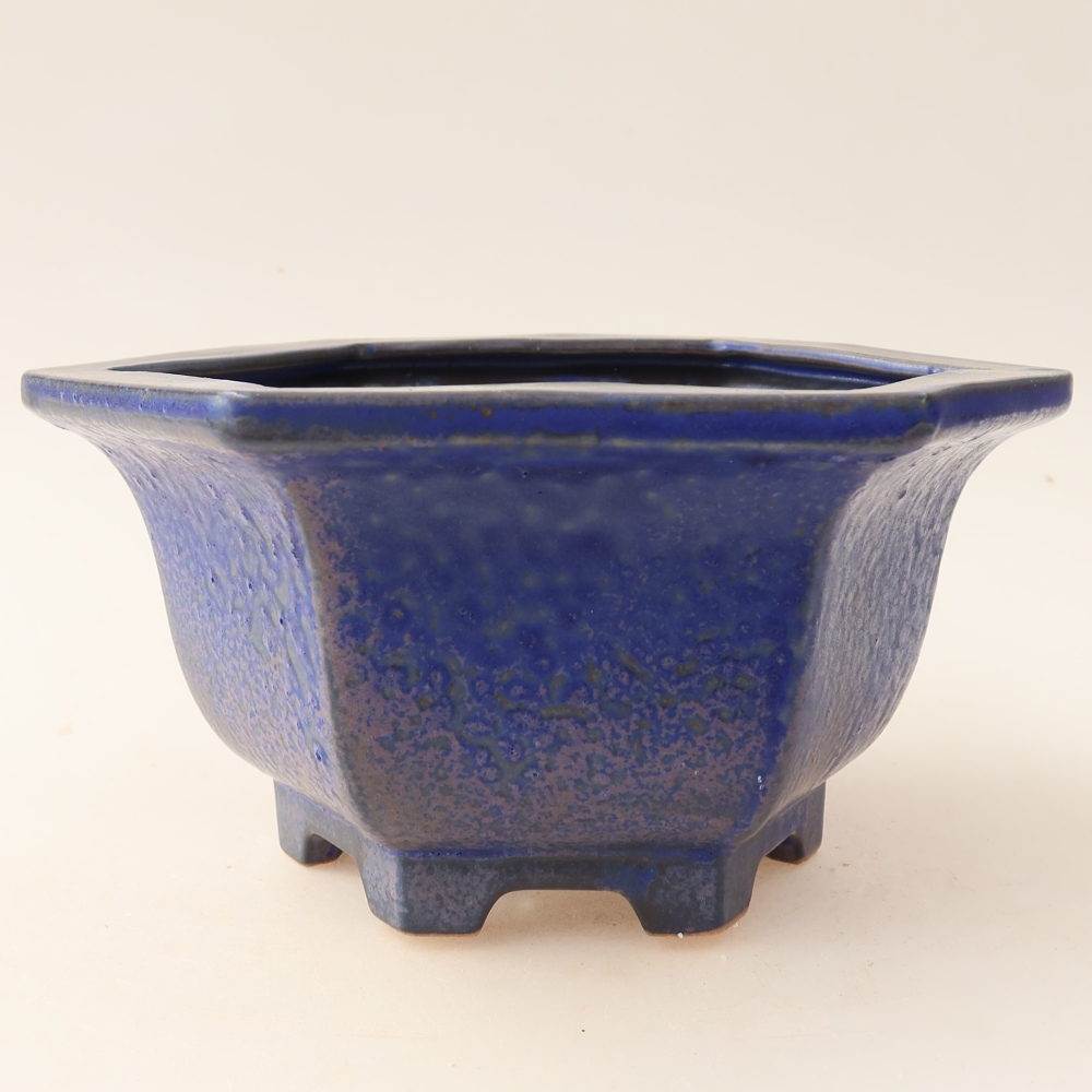 Ceramiczna miska na bonsai 18,5 x 16,5 x 9 cm, kolor niebieski