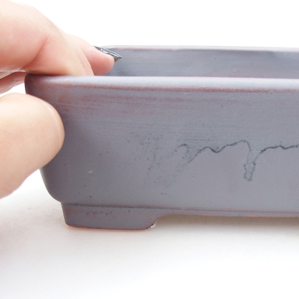 Ceramiczna miska bonsai 14,5 x 11 x 5,5 cm, kolor metaliczny