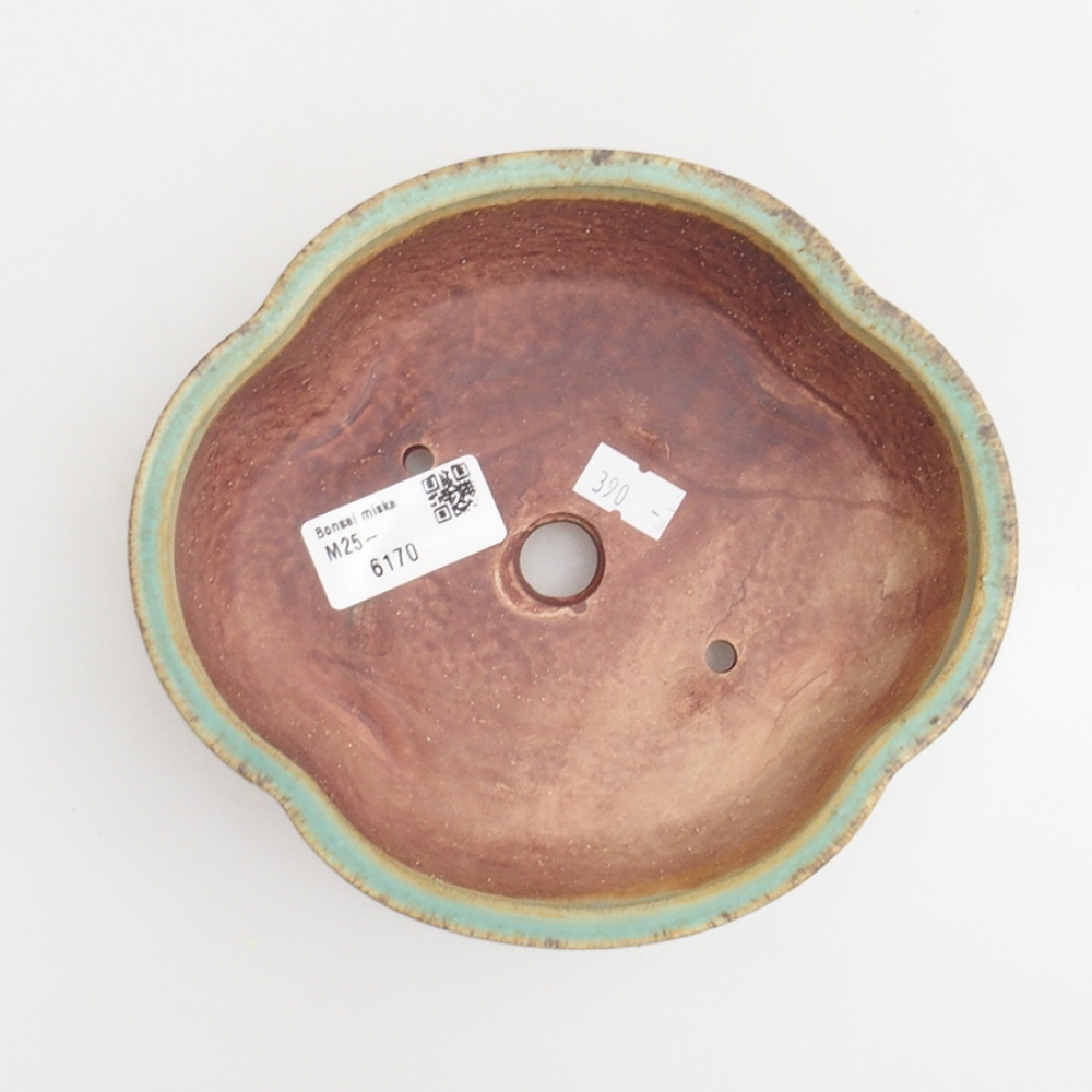 Ceramiczna miska do bonsai 16,5 x 15 x 5,5 cm, kolor zielony