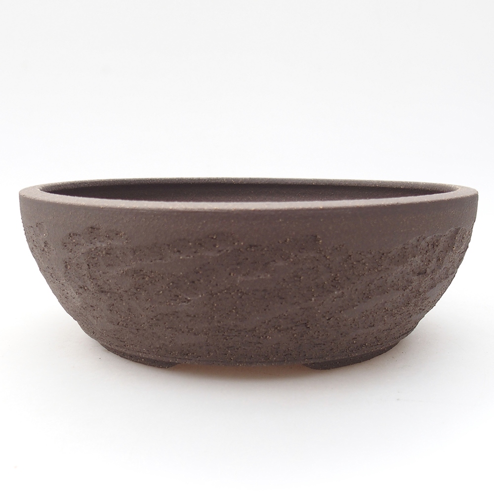 Ceramiczna miska do bonsai 18,5 x 18,5 x 6 cm, brązowa