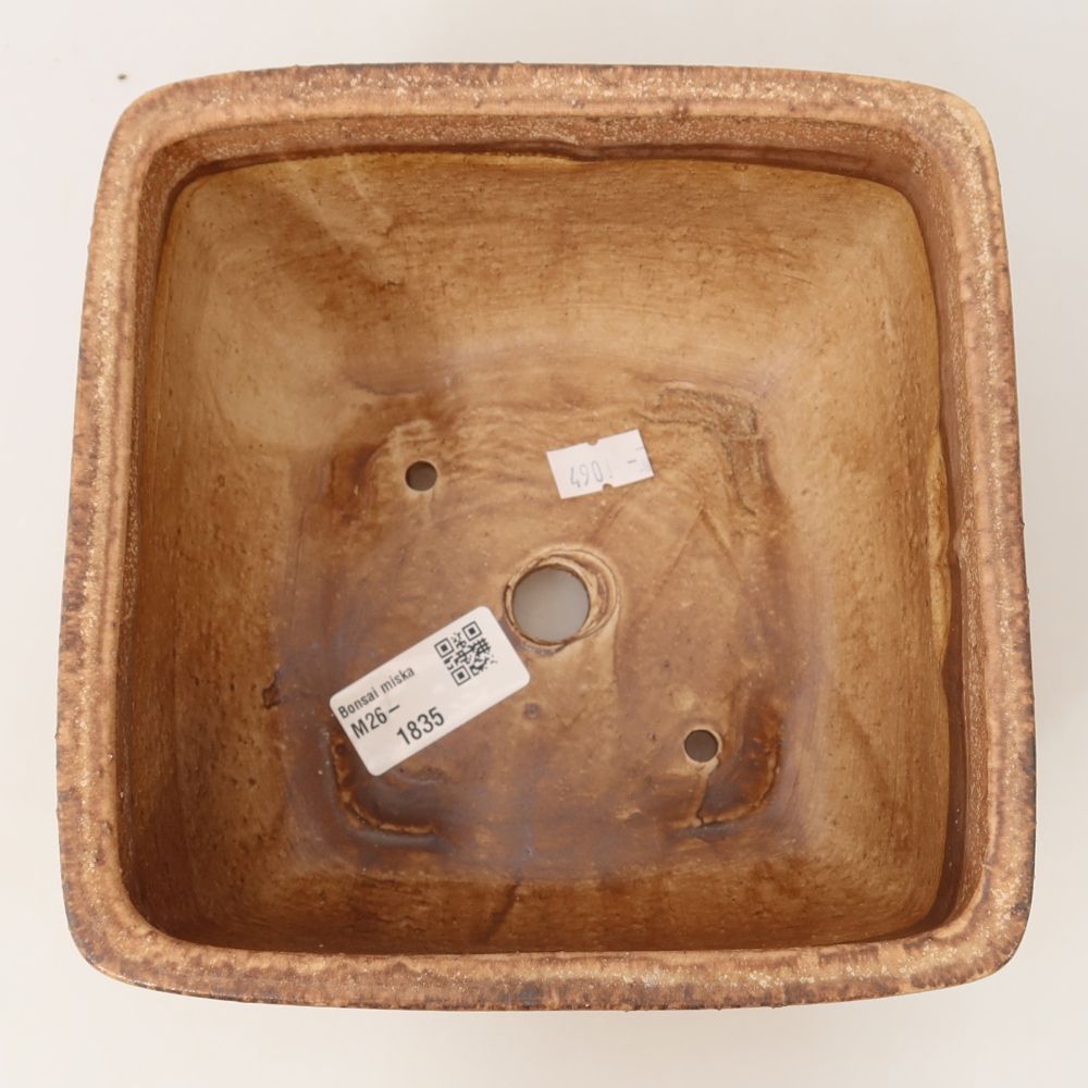 Ceramiczna miska do bonsai 16,5 x 16,5 x 9,5 cm, kolor różowy