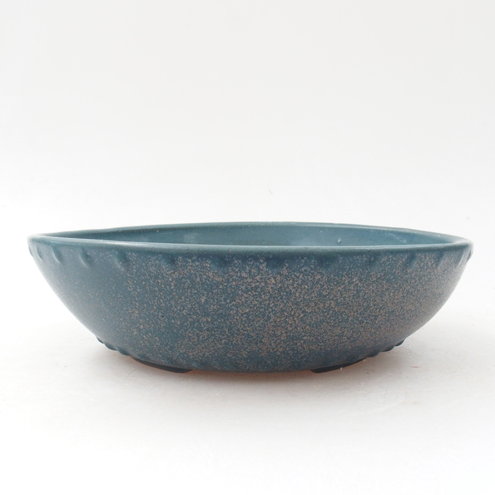 Ceramiczna miska bonsai 17,5 x 17,5 x 5 cm, kolor niebieski