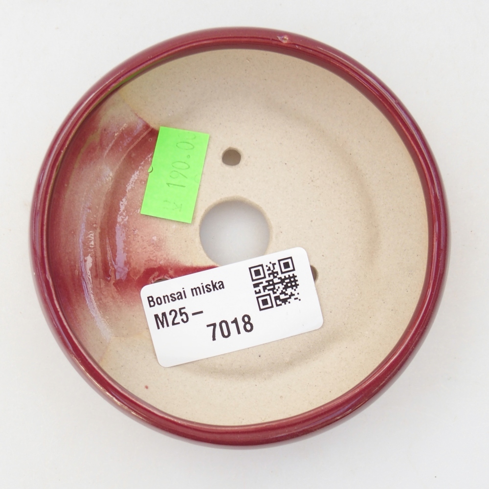 Ceramiczna miska do bonsai 9 x 9 x 2,5 cm, kolor bordowy