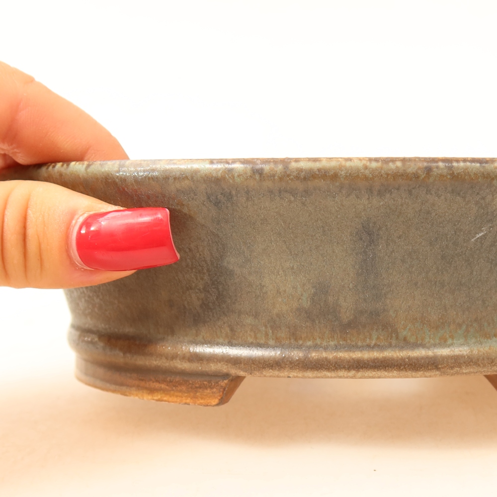Ceramiczna miska do bonsai 17,5 x 16,5 x 4,5 cm, kolor brązowy
