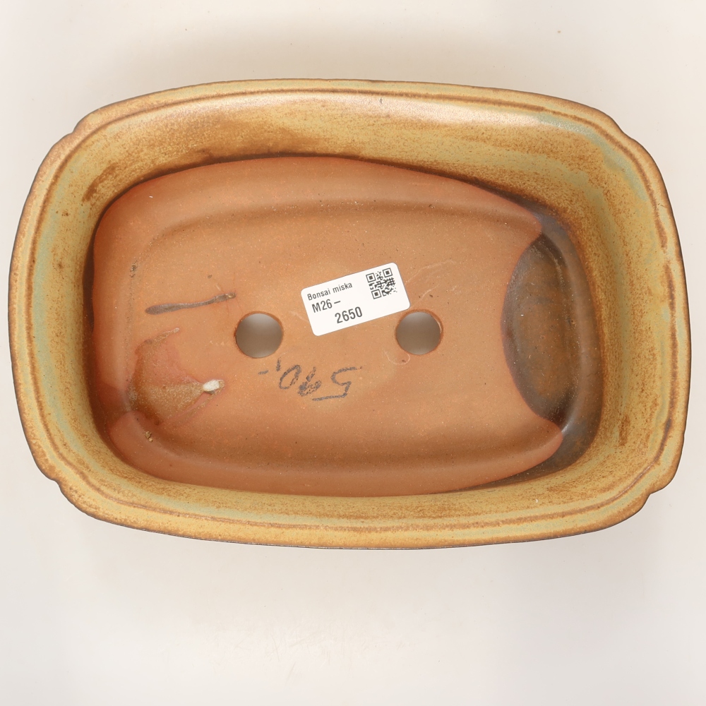 Ceramiczna miska  24,5 x 17,5 x 6 cm, kolor zielono-brązowy