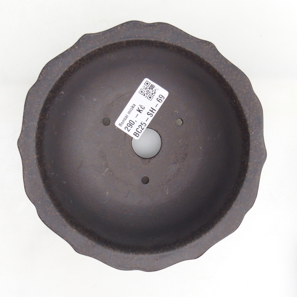 Ceramiczna miska do bonsai 15 x 15 x 6,5 cm, brązowo-ochrowa