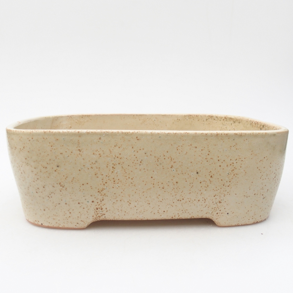 Ceramiczna miska na bonsai 23 x 18 x 7,5 cm, kolor beżowy