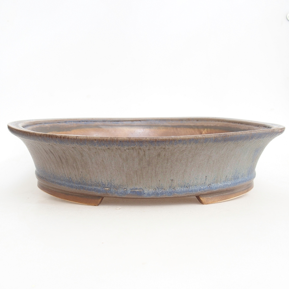 Ceramiczna miska na bonsai 32,5 x 28 x 7,5 cm, kolor niebieski