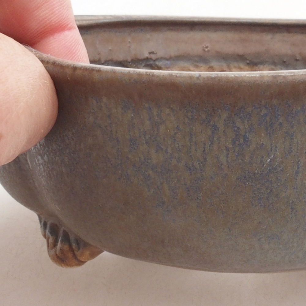 Ceramiczna miska do bonsai 13 x 12,5 x 5 cm, kolor niebieski