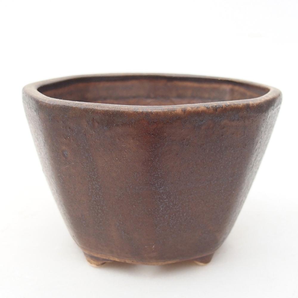 Ceramiczna miska do bonsai 8,5 x 8,5 x 6 cm, kolor brązowy