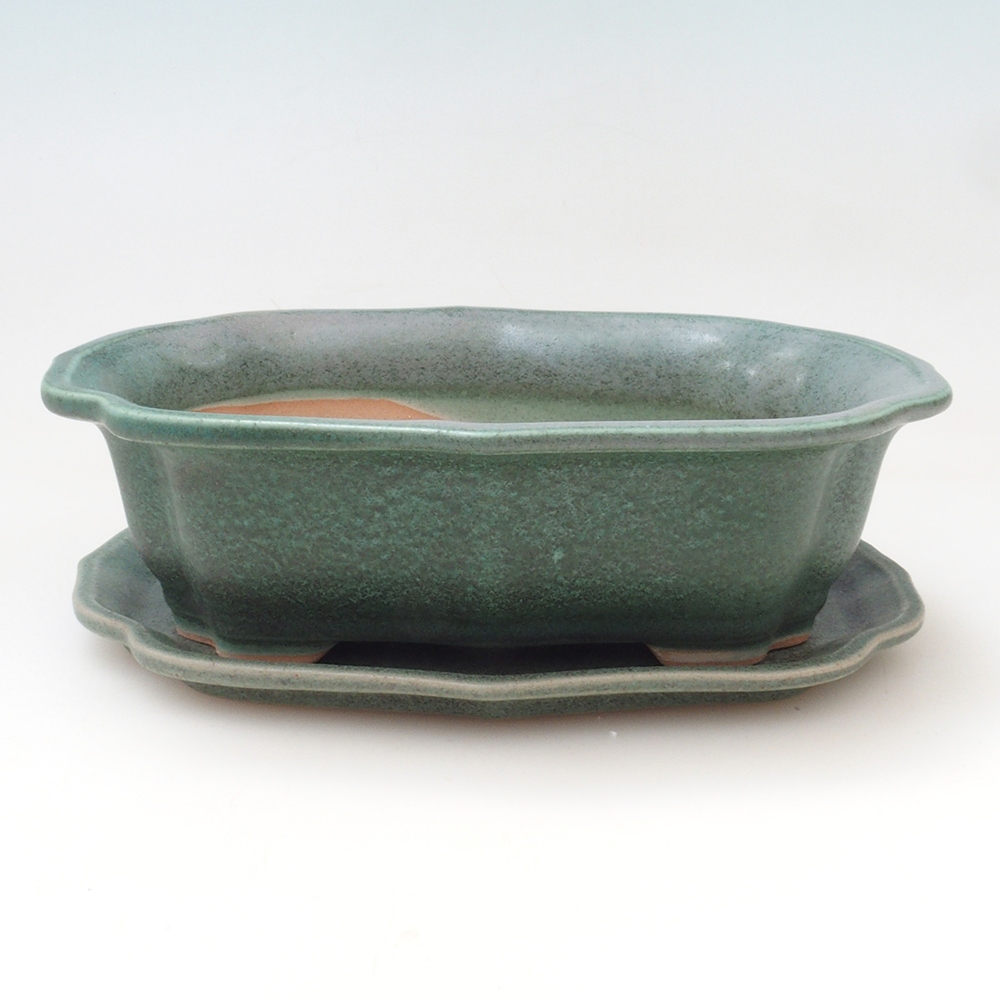 Bonsai bowl + spodek H01 - 12x9x5 cm