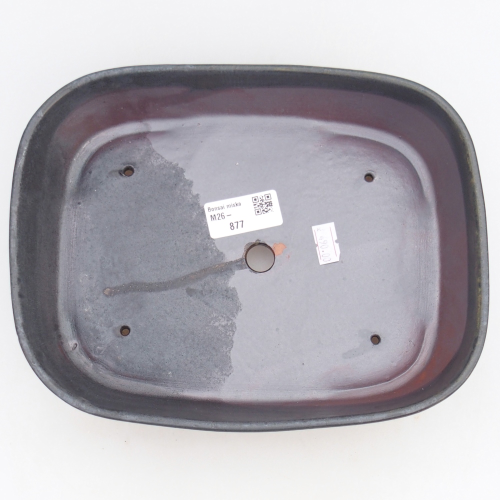 Ceramiczna miska bonsai 23 x 18 x 5,5 cm, kolor metaliczny