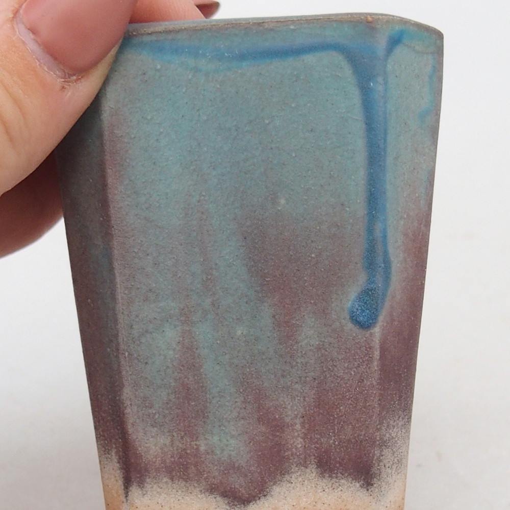 Ceramiczna miska do bonsai 5,5 x 5,5 x 7 cm, kolor niebieski