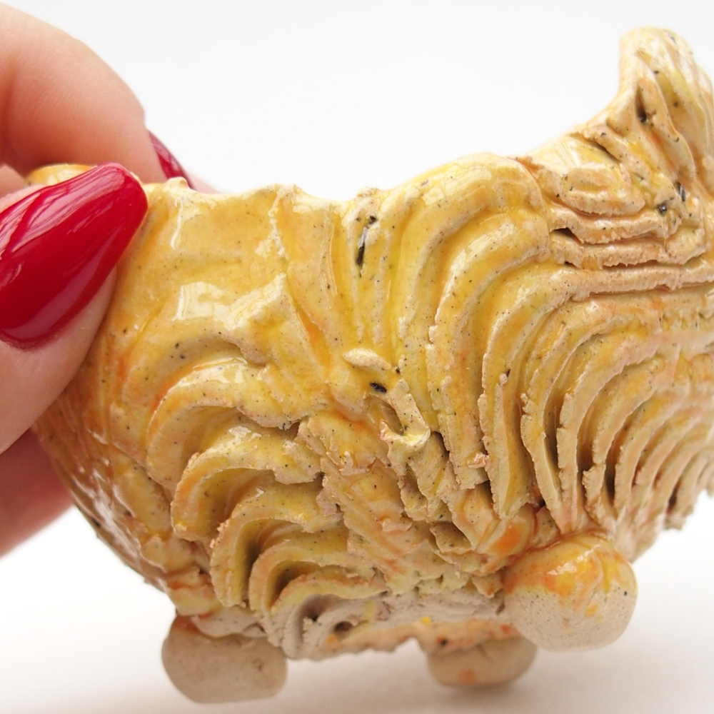 Ceramiczna muszla 8 x 8 x 6 cm, żółta