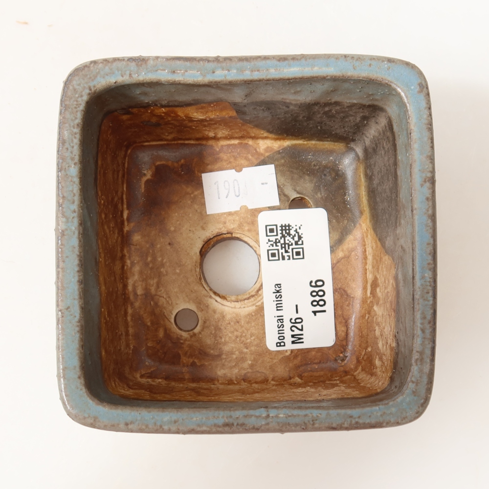 Ceramiczna miska na bonsai 8,5 x 8,5 x 5,5 cm, kolor niebieski