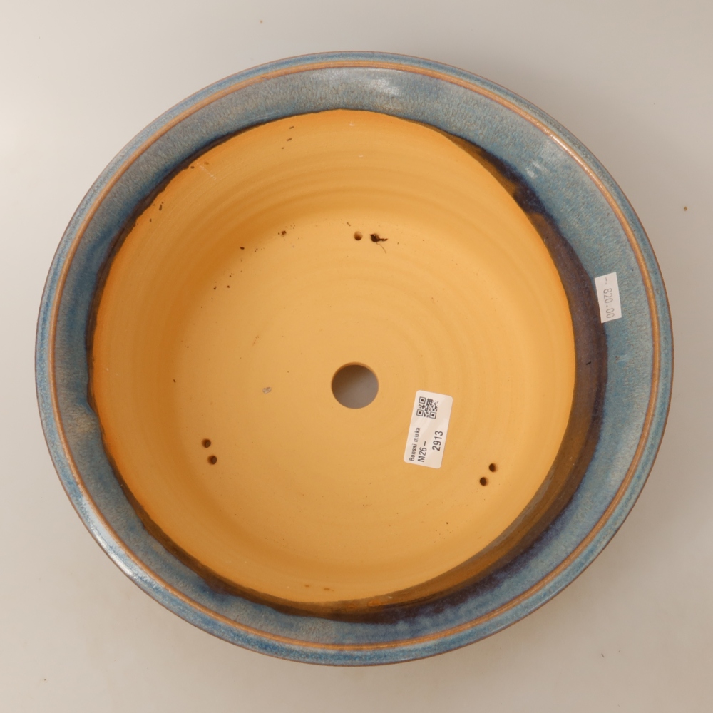 Ceramiczna miska do bonsai 28,5 x 28,5 x 10,5 cm, kolor niebieski