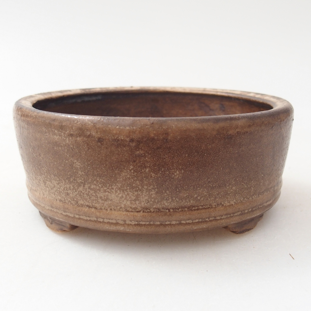 Ceramiczna miska na bonsai 9 x 9 x 3,5 cm, brązowa