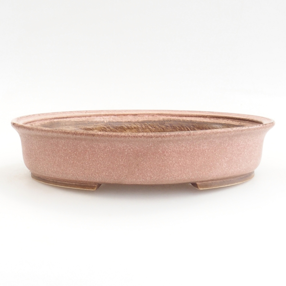 Ceramiczna miska do bonsai 25,5 x 23 x 5,5 cm, różowa