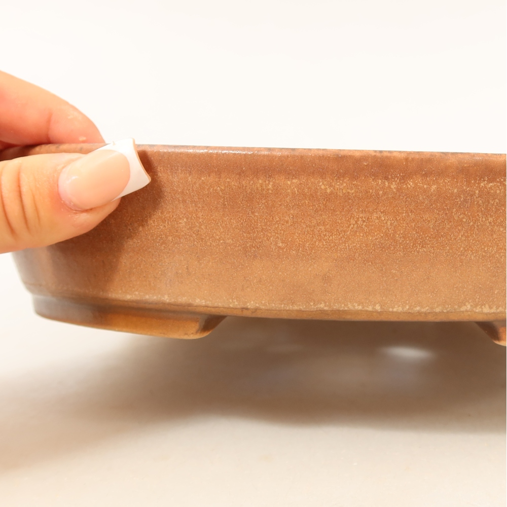 Ceramiczna miska do bonsai 22,5 x 20 x 4,5 cm, różowa