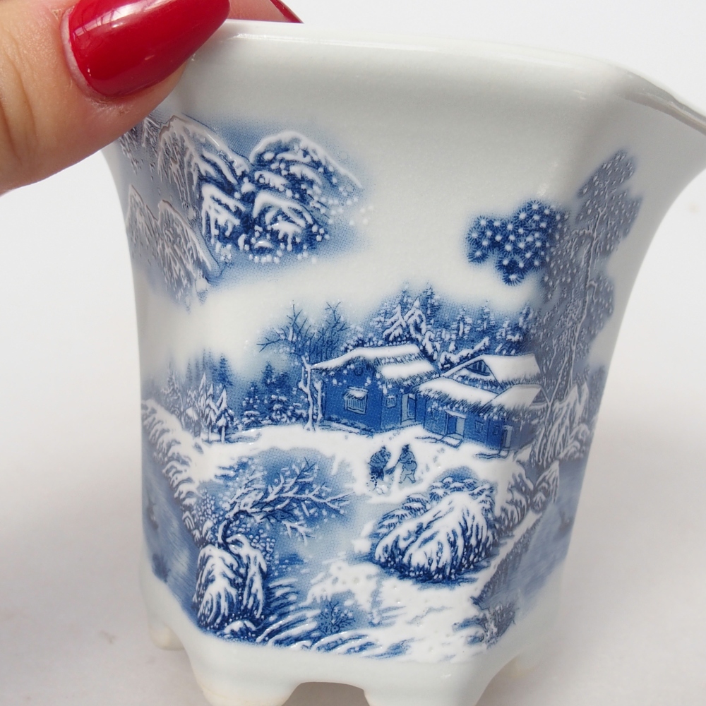 Ceramiczna miska do bonsai 10 x 9 x 9 cm, kolor biały