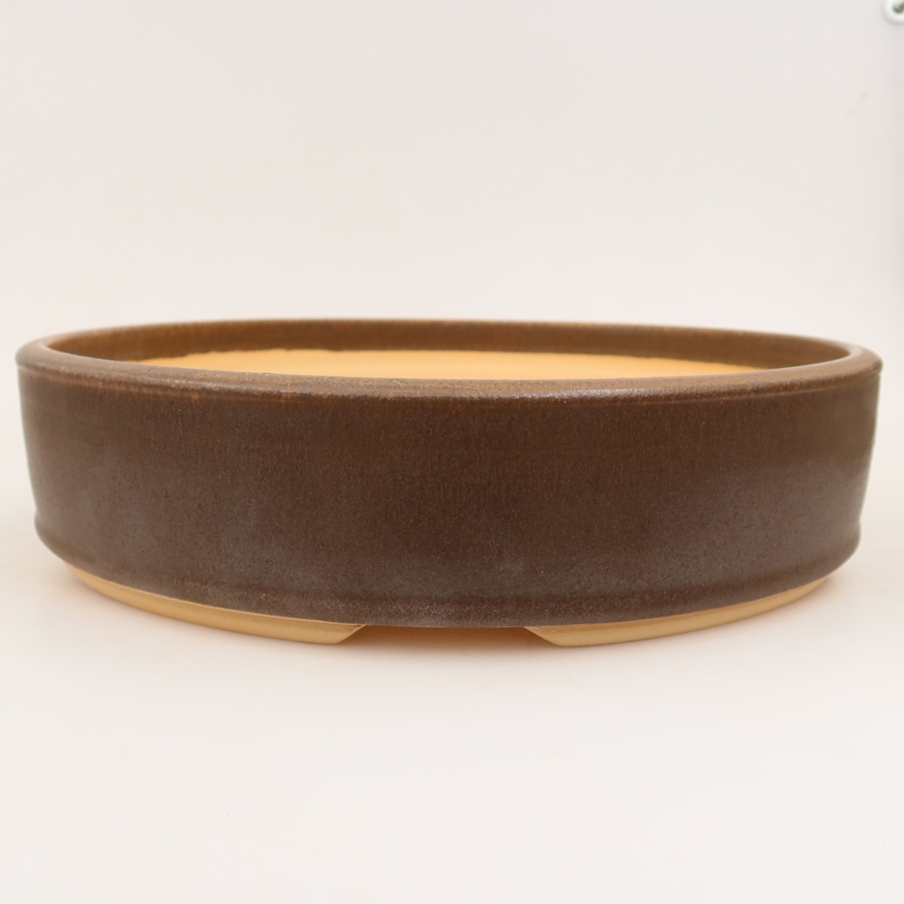Ceramiczna miska do bonsai 31 x 31 x 7,5 cm, kolor brązowy