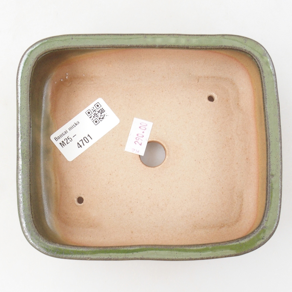 Ceramiczna miska bonsai 14 x 12,5 x 4,5 cm, kolor zielony