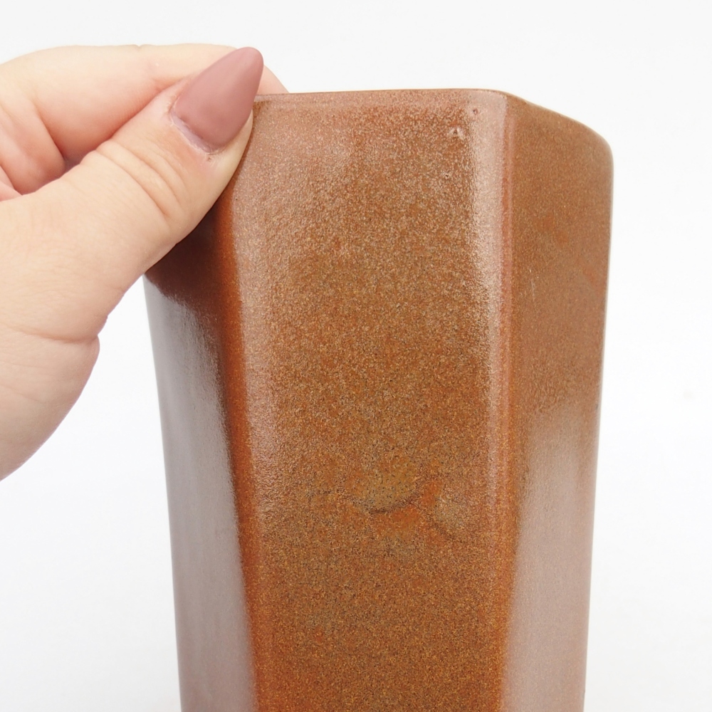 Ceramiczna miska do bonsai 10 x 8,5 x 14,5 cm, brązowa