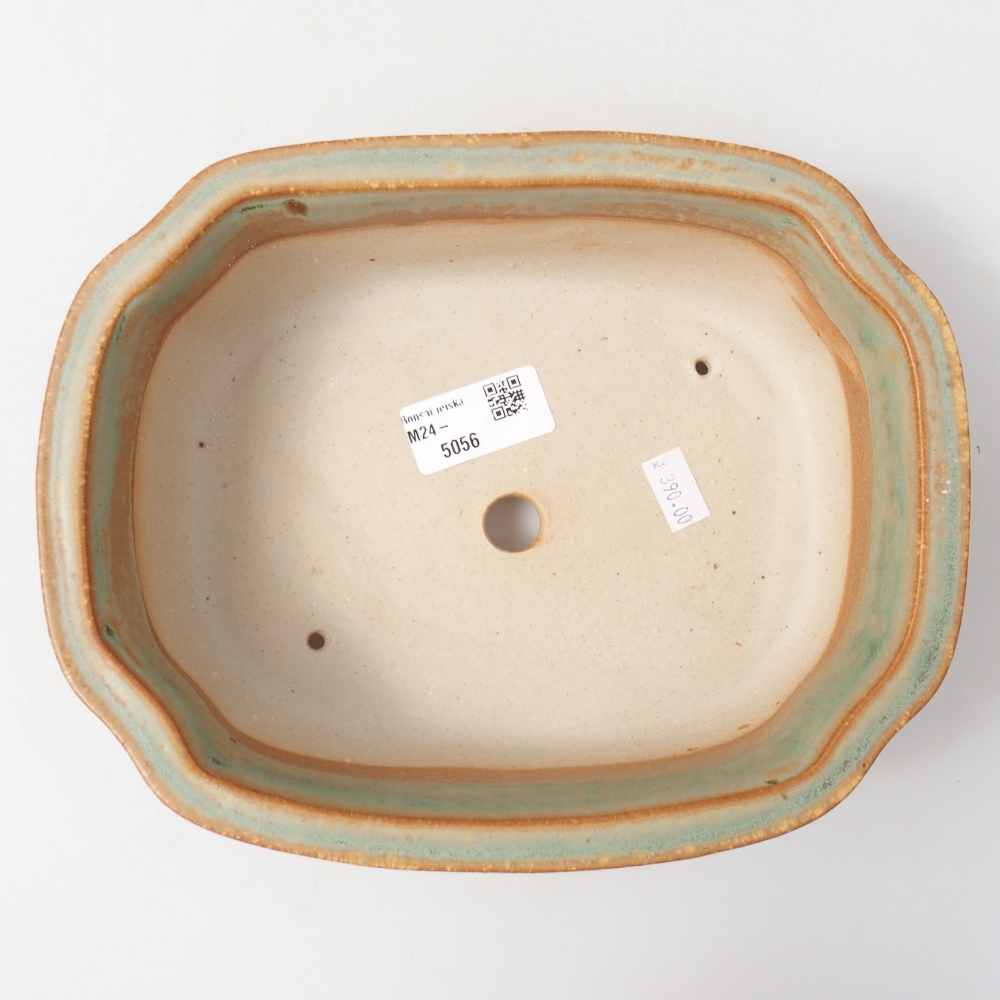 Ceramiczna miska bonsai 22 x 18 x 7 cm, kolor zielony