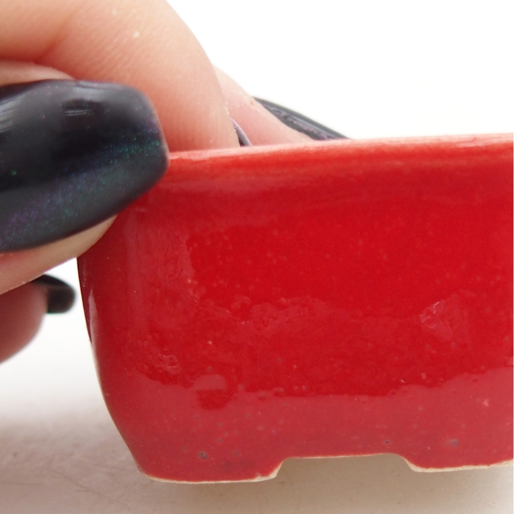 Mini miska do bonsai 4 x 3,5 x 2,5 cm, kolor czerwony