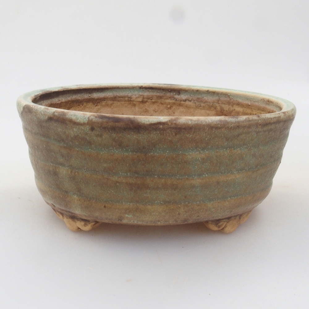 Ceramiczna miska do bonsai 10,5 x 9 x 4 cm, kolor zielony
