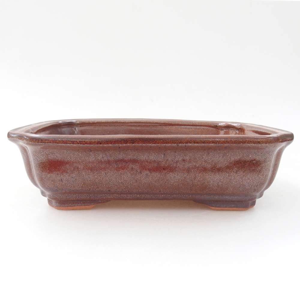 Ceramiczna miska bonsai 18 x 13,5 x 5 cm, kolor brązowy