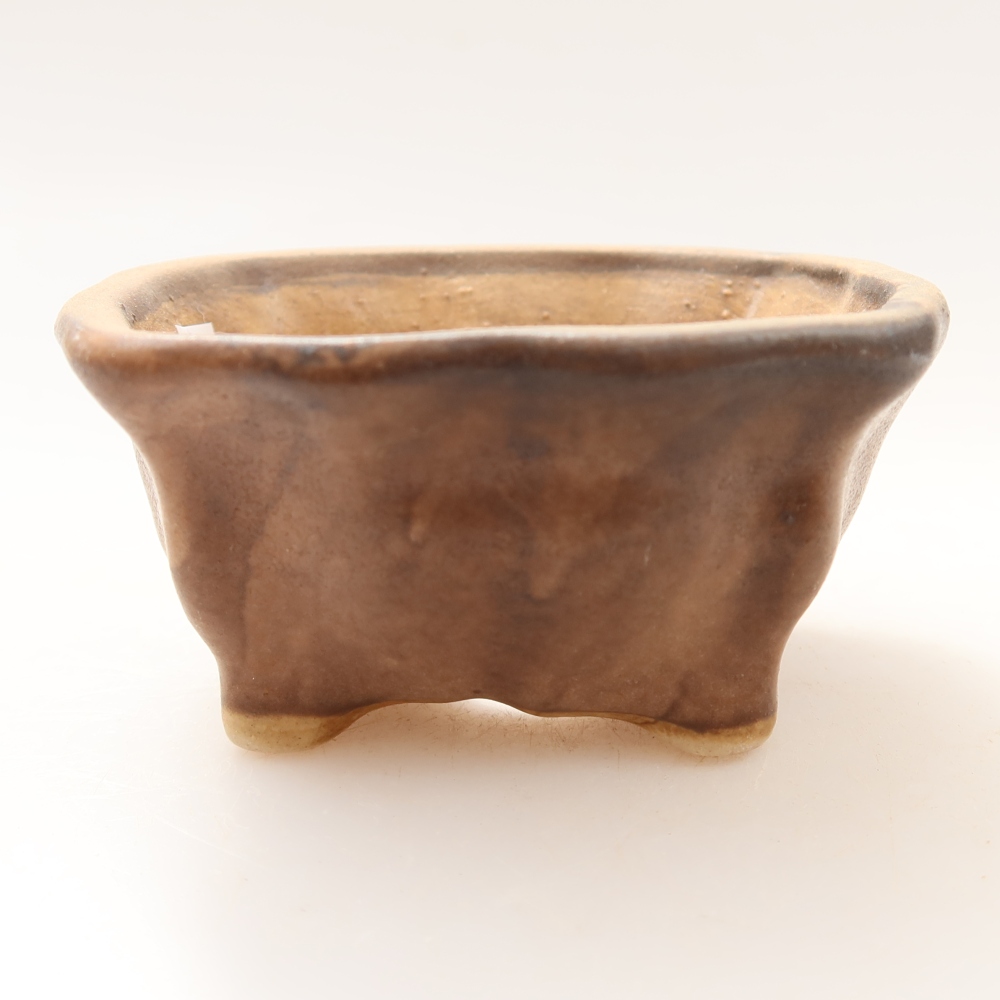 Ceramiczna miseczka do bonsai 7 x 7 x 3,5 cm, kolor różowy
