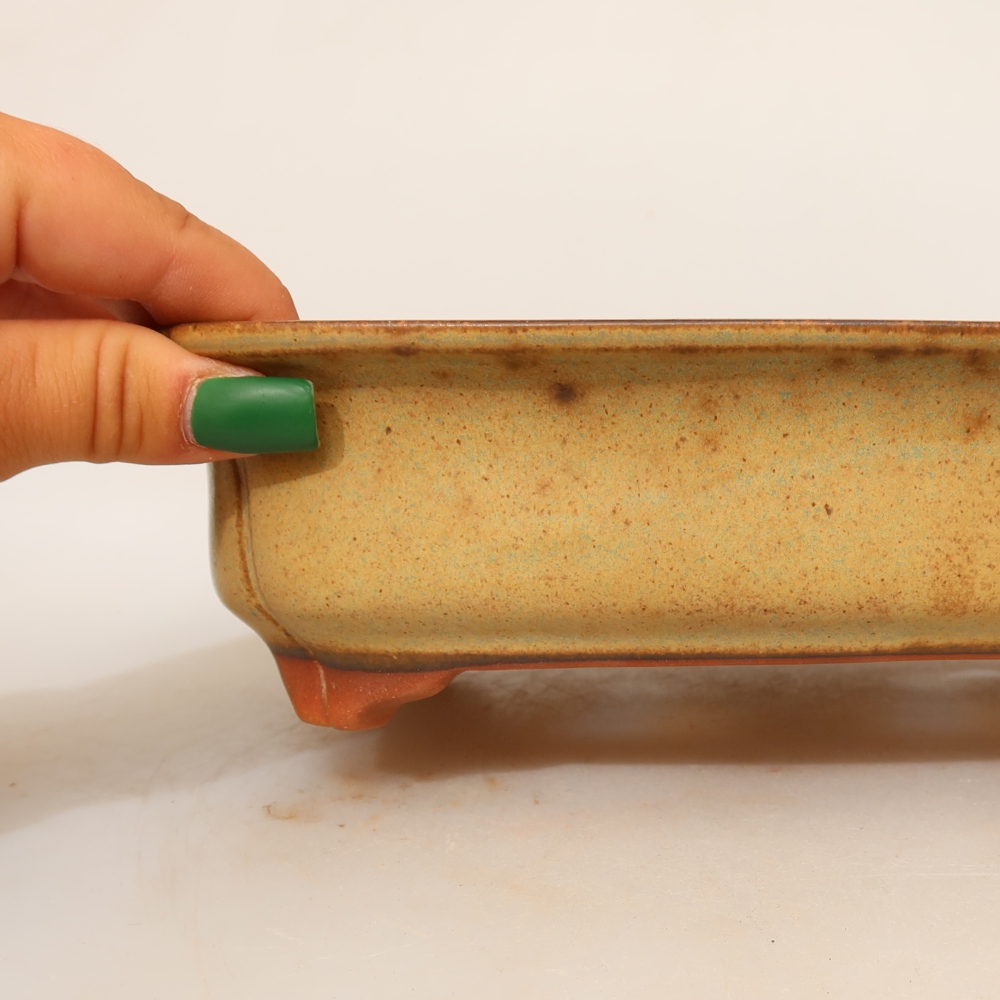 Ceramiczna miska  24 x 17 x 6 cm, kolor zielono-beżowy