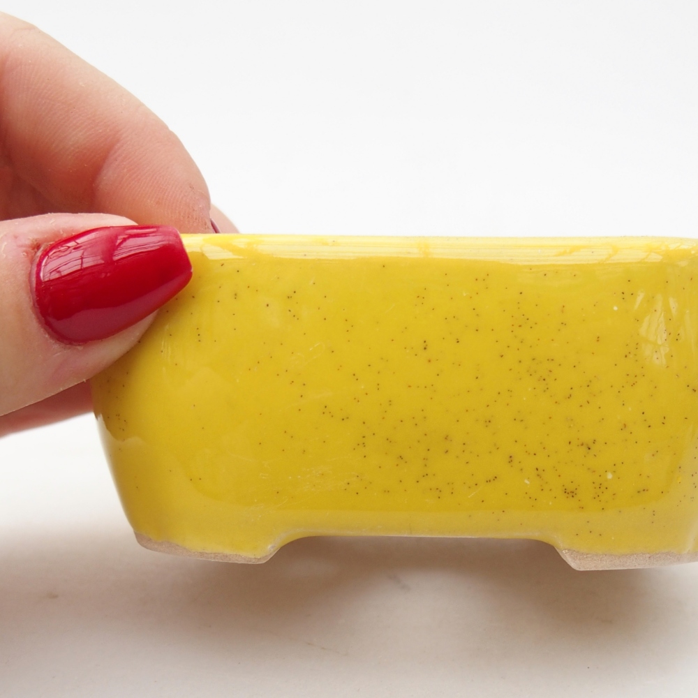 Ceramiczna miska na bonsai 8,5 x 7 x 3,5 cm, żółta