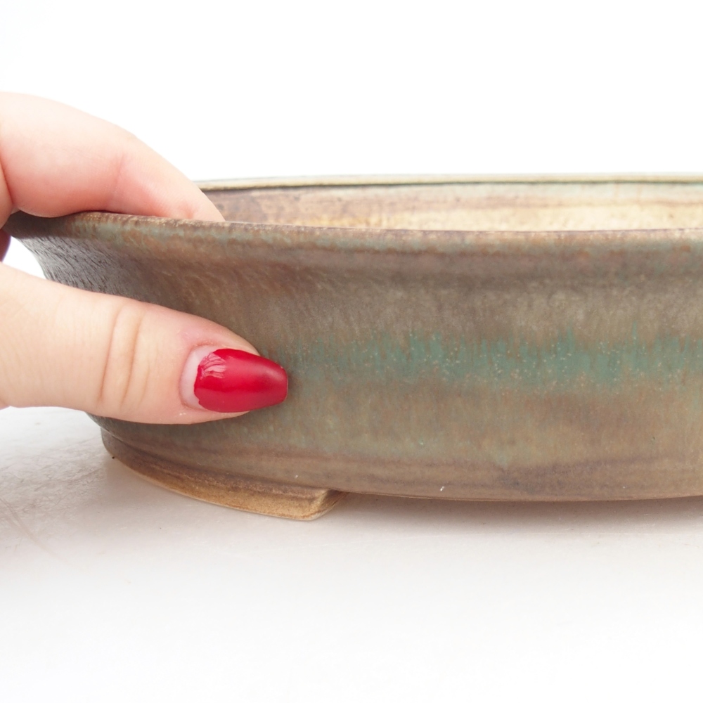 Ceramiczna miska do bonsai 26,5 x 24 x 5,5 cm, zielona