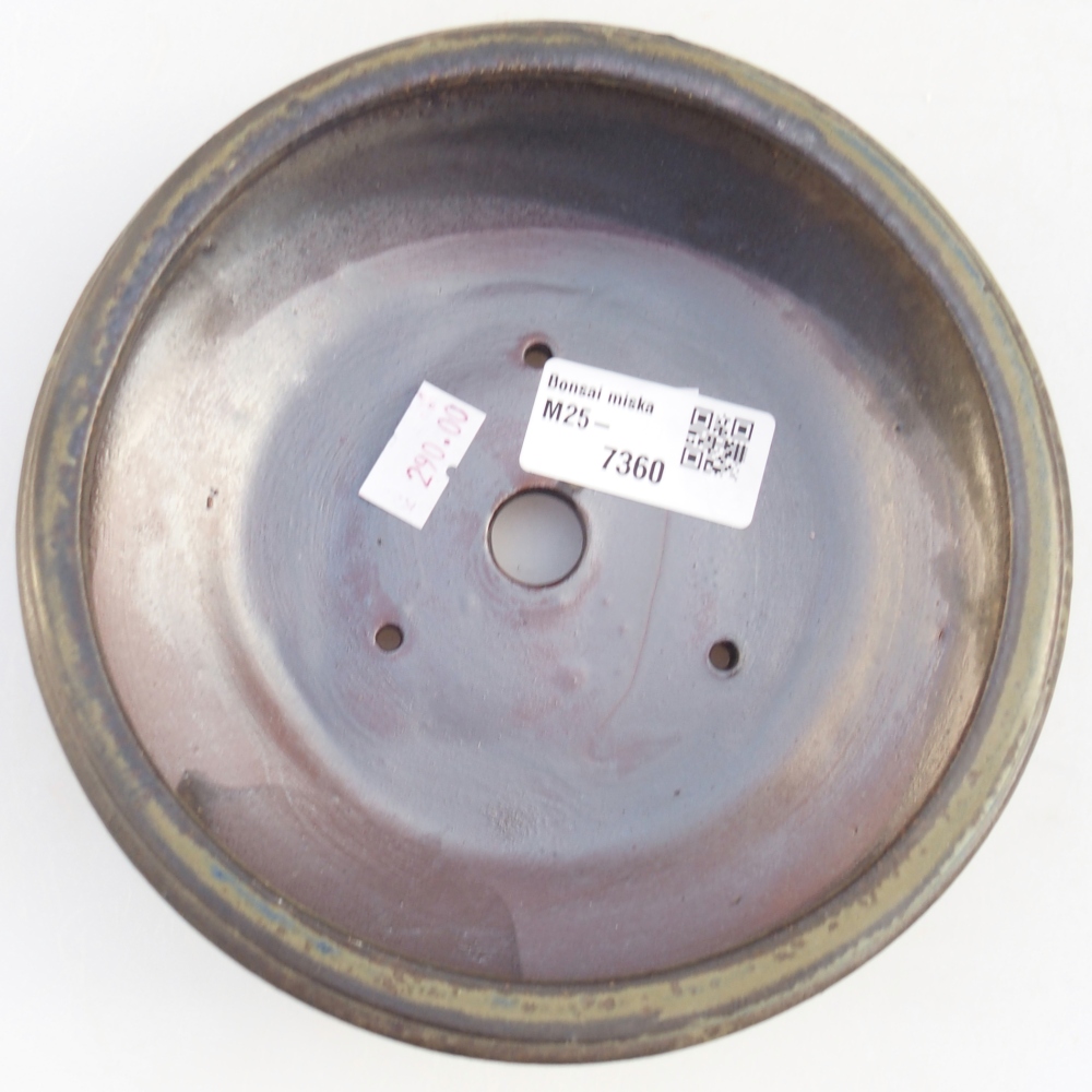 Ceramiczna miska do bonsai 16 x 16 x 5 cm, brązowa