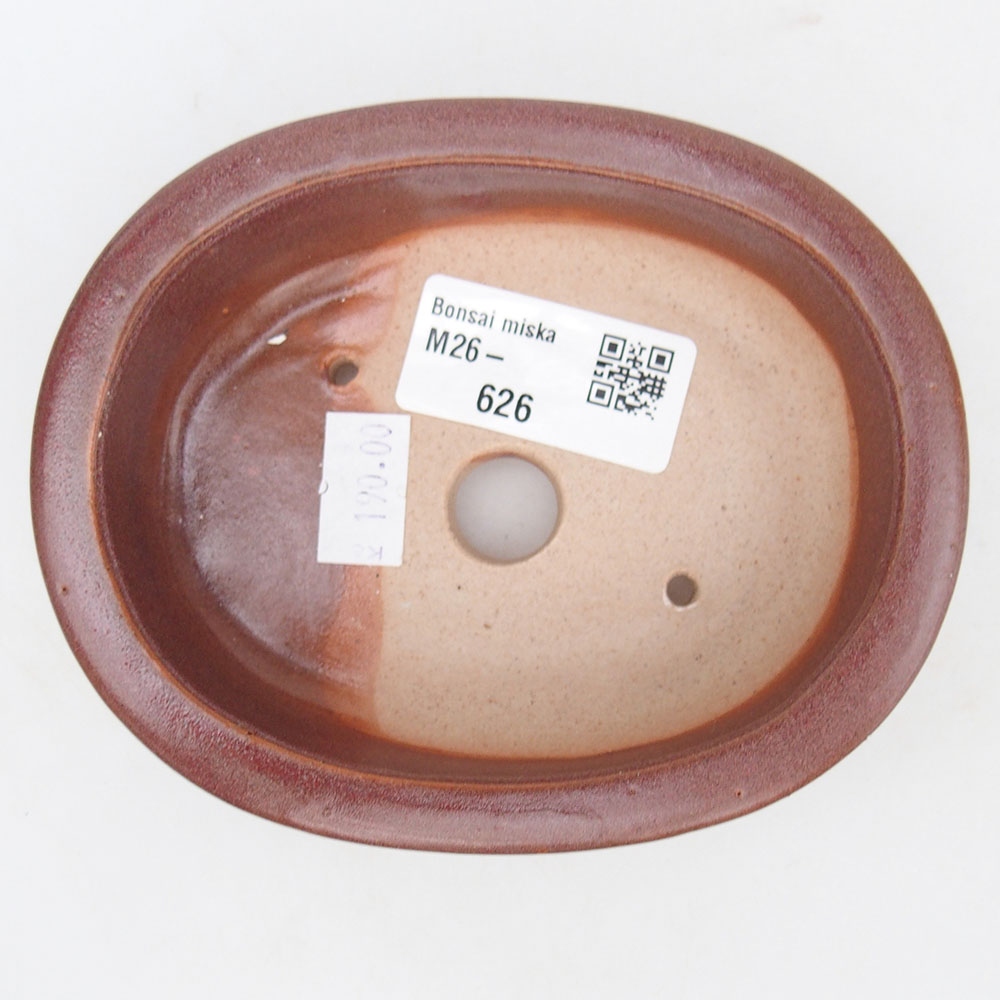 Ceramiczna miska do bonsai 12 x 10 x 3 cm, bordowa