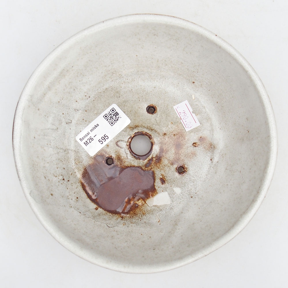 Ceramiczna miska do bonsai 17,5 x 17,5 x 4,5 cm, kolor biały