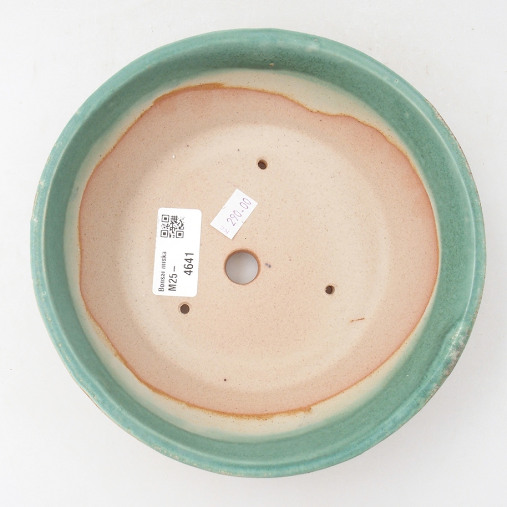 Ceramiczna miska bonsai 17,5 x 17,5 x 5 cm, kolor zielony