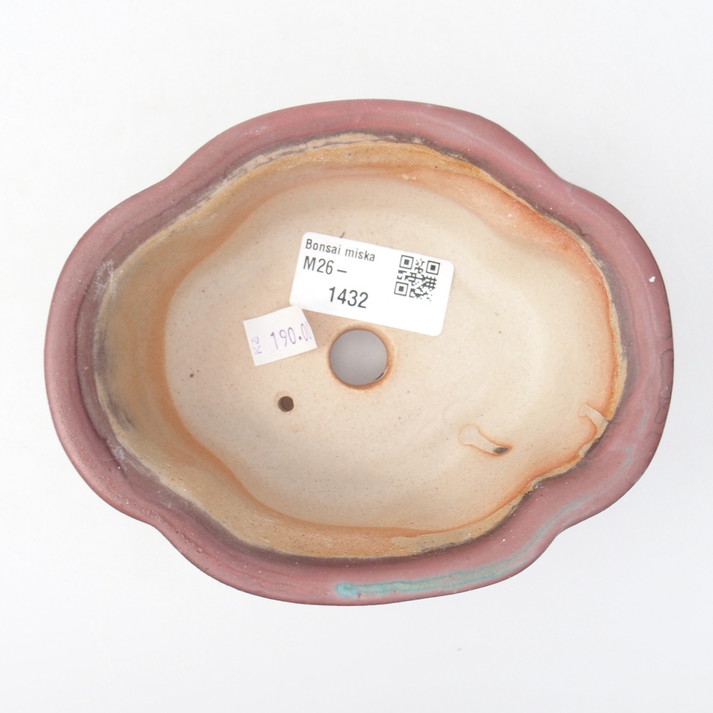 Ceramiczna miska na bonsai 13,5 x 11 x 5,5 cm, różowa