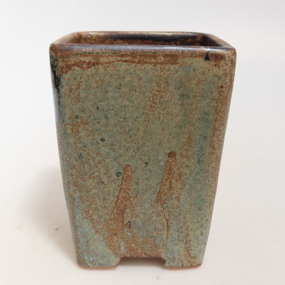 Ceramiczna miska do bonsai 7,5 x 7,5 x 10,5 cm, kolor brązowo-zielony