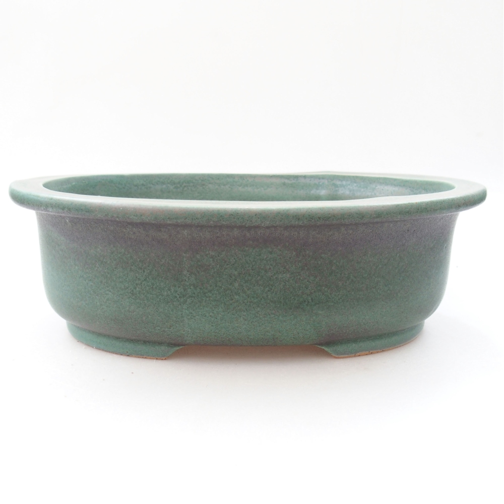 Ceramiczna miska bonsai 26 x 22 x 8 cm, kolor zielony