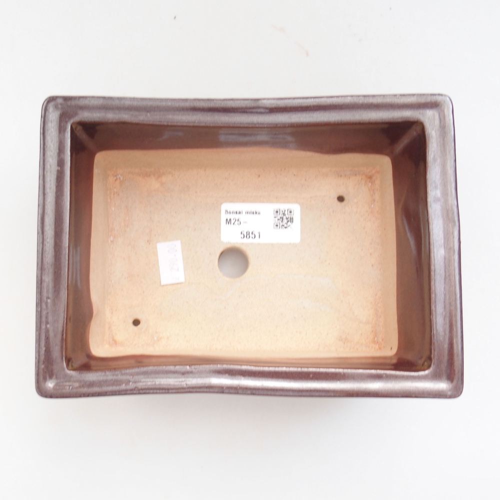 Ceramiczna miska bonsai 18,5 x 13 x 6,5 cm, kolor brązowy
