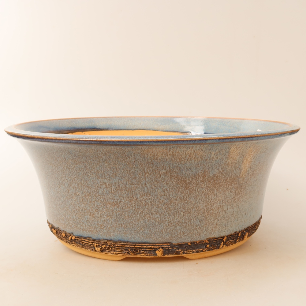 Ceramiczna miska do bonsai 28,5 x 28,5 x 10,5 cm, kolor niebieski